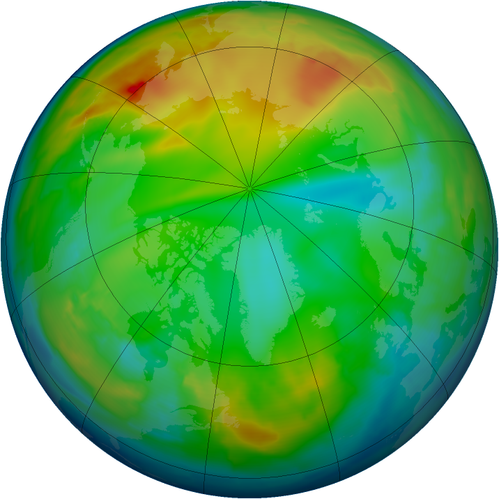 Arctic ozone map for 09 December 2009